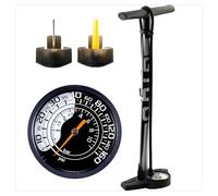GIYO Bike Floor Pump - Large Double Scale Pressure Gauge - Road Bike & MTB | Single Hand Operation with Double Hole Valve Head for Presta, Schrader, Dunlop Tubeless Compatible | 160 PSI (GF27DH)