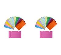 Giyofom 24 Coloured Budget Envelopes with Perforation, Thicker Cash Envelope System, Asparagus Organiser Envelopes