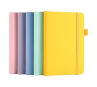 Giyofom 5 Pack A6 Pocket, Hardback Lined Small with Dividers, Classic Ruled Mini Notepads Journal Bulk for Office School Writing Plans Memos, 9 X 14cm