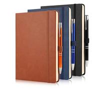 Giyofom Notepad and Pen, A5 Notebook, 3 Pack Journal 160 Pages 80 GSM Hardback Notepad with 3 Pens, Lined Pages and Pen Loop, Note Book for Work, Travel, College (Multicolor)