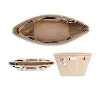 GIYXHU Felt Storage Inner Pocket 2pcs Expand Storage Space Felt Bag Organizer Inner Lining Dividers Pocket For Tote Handbag Insert Tank Modification Accessory(Beige,S)
