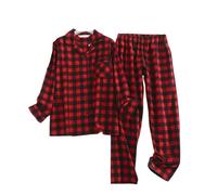 GIYXHU Women's Pyjamas Soft Cotton Pajama Set For Women Large Size Long Sleeve Loungewear Wearing Plaid Home Clothed(Color H,M)