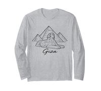 Giza Egypt Pyramids Sphinx Ancient Egyptian Pharaoh History Long Sleeve T-Shirt