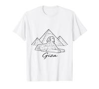 Giza Egypt Pyramids Sphinx Ancient Egyptian Pharaoh History Value Graphic T-Shirt, Men, White, L