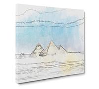 Giza Necropolis Pyramids in Egypt Canvas Print | Gallery Wrapped 30mm Frame Wall Art | 20x20 inches | Ready to Hang | Modern Picture | Living Room Bedroom Lounge Office