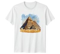 Giza Pyramids Ancient Egypt Landmarks Mens T-Shirt Womens Tee Graphic Unisex Top Travel History Apparel L White