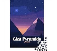 Giza Pyramids at Night Travel Puzzle 1000 Pieces, Famous Building Scenic Print, Screen-Free Fun, Interlocking Paper Pieces, Birthday Gift for Families, 70x50cm/1000pcs