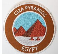 Giza Pyramids Egypt Embroidered Iron / Sew on Patch 9cm Badge Trekking Applique Travel Souvenir DIY Bag Backpack T-shirt Jacket Luggage