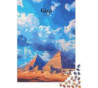 Giza Pyramids, Egypt Travel Puzzle 1000 Pieces, Famous Building Scenic Print, Mindful Activity, Premium Paper Puzzle, Birthday Gift for Travel Lovers, 70x50cm/1000pcs