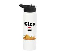 Giza Souvenir Egypt Pyramids and Sphinx Egyptian Flag Stainless Steel Insulated Water Bottle