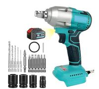 GIZCGIAL Cordless Impact Wrench with 1X 5.5AH Battery, 450Nm Electric Wrench Gun 1/2", with 4Pcs Sockets(14/17/19/22mm),12pcs Drill bits, with LED Work Light