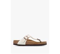 Gizeh Birko-Flor Graceful Pearl White Sandals - Beige Fabric / 39