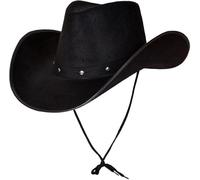 Gizelle Black Cowboy Hat with studs for Men and Women - Unisex Adult Texan Cowgirl Hat Fancy Dress Party Accessory