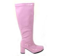 Gizelle Ladies Womens Fancy Dress Party GO GO Boots 1960s & 1970s Retro Sizes 3-12 (5, Pink Patent)
