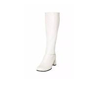 Gizelle Ladies Womens Fancy Dress Party GO GO Boots 1960s & 1970s Retro Sizes 3-12 (6, White Patent)