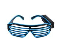 Gizelle LED Light Up Neon Shutter Glasses Wireless Flashing Party Eyeglasses Neon Glow In Dark Illuminated Frames For Disco Christmas DJ Costume Party Favors Blue