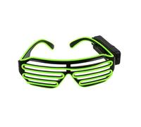 Gizelle LED Light Up Neon Shutter Glasses Wireless Flashing Party Eyeglasses Neon Glow In Dark Illuminated Frames For Disco Christmas DJ Costume Party Favors Green