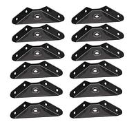 Gizhome 12 Pcs Steel Corner Braces Joint Trapeziform Angle Code Brackets Corner Brace Support Bracket Fastener (Black)
