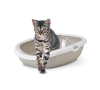 Gizmo Large Cat Litter Tray 52 x 39.5 x 15 cm Mocha/White