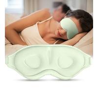 Gizmolet Sleep Mask for Side Sleeper Women Men, Light Blocking Eye Mask for Sleeping, 3D Contoured Cup Sleeping Mask for Zero Eye Pressure, with Adjustable Elastic Strap for Sleep Travel, Green