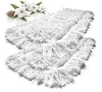 Gizmop 2 x Mop White 100% Cotton Replacement Cover 50 cm for Real Wood Floors such as Parquet and Floorboards Professional Products for the Home (Cotton, 50 cm)
