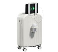 GizmoSynth 20 Inch Cabin Suitcase | Lightweight Hard Shell Luggage with USB Interface Cup Holder| TSA Lock | Dual Spinner Wheels | Small Hand Luggage for Travel & Business (56x35x22cm)