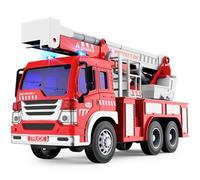 GizmoVine Fire Engine Toys, Large Fire Truck with Lights Sound Rescue Ladder, Friction Powered Large Toy Firetruck, Kids Big Trucks, Brithday for Children Age 3 4 5 6 7 8 Year Olds