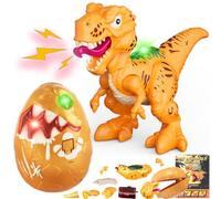 GizmoVine T Rex Dinosaur Egg Toy, Dinosaur Building Kit with Light and Sound, DIY STEM Construction Set for Kids, Build Your Own Roaring Tyrannosaurus Rex, Gift for Boys Girls Age 3 4 5 6 7 8 9 10