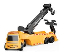 GizmoVine Tow Truck Toy, Construction Toys, Friction Car Trailer with 360° Rotating Crane Arm, 180° Rotating Head, Gift for 3 4 5 Year Olds