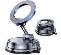 GizmoVine 2026 Upgraded Vacuum Magnetic Car Phone Holder, 360° Adjustable, 78LBS Ultra Suction Cup Mount, Compatible with MagSafe, iPhone & Android - for Car/Gym/Mirror