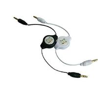 giZmoZ n gadgetZ 2 x PINK Retractable 3.5mm Male to Male Jack 1M Auxiliary Audio Cable for iPod MP3 iPhone Samsung Galaxy Car stereo