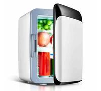 GIZNXBA 10L Mini Fridge For Bedroom, Single Door Compact Refrigerator, Skincare Fridge For Car, Office Desk & College Dorm Room,12V Portable Cooler & Warmer For Drinks(Color:/Black,Size:110V)