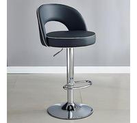 GIZNXBA 360° Swivel Bar Stools Counter Height Bar Stools Swivel With Low Back & Footrest Adjustable Kitchen Island Stool Leather Bar Stool For Bar, Coffee House (Color : /Black B)
