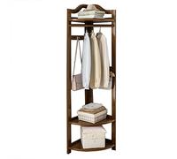 GIZNXBA Entryway Corner Hall Tree With Shoe Storage and Coat Rack, Freestanding Wood With Shelf, Stand for Office (Brown)