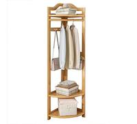 GIZNXBA Entryway Hall Tree With Shoe Storage, Coat Rack Freestanding Wood, Corner Entryway Coat Rack Stand For Office (Color : Natural)