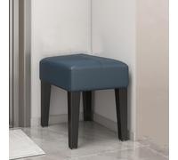 GIZNXBA Entryway Stool Modern Vanity Bench Ottoman Pouf Compact Foot Rest Modern Shoe Bench Padded Seat Small Step Stool For Living Room, Makeup Room(Blue)