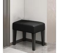 GIZNXBA Entryway Stool Modern Vanity Bench Ottoman Pouf Compact Foot Rest Modern Shoe Bench Padded Seat Small Step Stool For Living Room, Makeup Room(Nero)