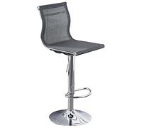 GIZNXBA Modern Gray Metal Bar Stool with Backrest, Swivel, Adjustable Height, Counter & Bar Height, Faux Leather Seat, Bolster-shaped Cushion