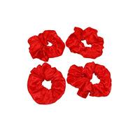 GIZZY® Ladies, Girls Set of 4 Red Satin Elasticated Hair Scrunchies.