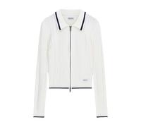GJ LS Polo Cable Zipped Jumper - female - Guess - Cardigans - White - M - Knitwear M