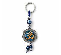 GJ Premium Turkish Evil Eye Keychain - Blue & Silver | Gender-Inclusive Design, Metal, Ideal Gift (OM, OM)