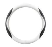 GJBHN Car Steering Wheel Cover for Bentley Continental GT Speed PHEV 2025 Breathable Steering Wheel Protector Cover Car Steering Wheel Grip Wrap,Type O- white black