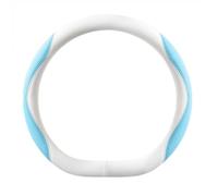 GJBHN Car Steering Wheel Cover for Bentley Continental GT Speed PHEV 2025 Breathable Steering Wheel Protector Cover Car Steering Wheel Grip Wrap,Type D- white blue