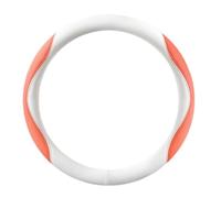 GJBHN Car Steering Wheel Cover for Renault Scenic E-Tech Electric SUV 2024 Breathable Steering Wheel Protector Cover Car Steering Wheel Grip Wrap,Type O- white orange