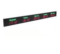 GJBMXSM 3/4/5/6 City Time Zone Large Digital LED World Clock Adjustable Brightness,World Clock,LED Digital World Time Wall Clock,for Multinational Offices,Hotels & Enterprises 5TimeZone