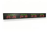 GJBMXSM 3/4/5/6 City Time Zone Large Digital LED World Clock Adjustable Brightness,World Clock,LED Digital World Time Wall Clock,for Multinational Offices,Hotels & Enterprises 4TimeZone