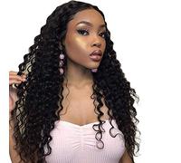 GJBXP 13 * 4lace frontal long deep wave black 150% density human hair wig 18inch