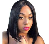 GJBXP 13 * 4lace frontal middle part short black bob human hair wig 10inch