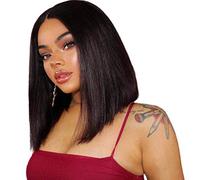GJBXP 13 * 4lace frontal middle part short black bob human hair wig 8inch