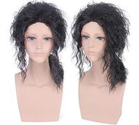 GJBXP 18Inch Michael Jackson Mj Afro Medium Long Curly Wig Men Synthetic Hair Anime Black Halloween Costume Cosplay Wigs